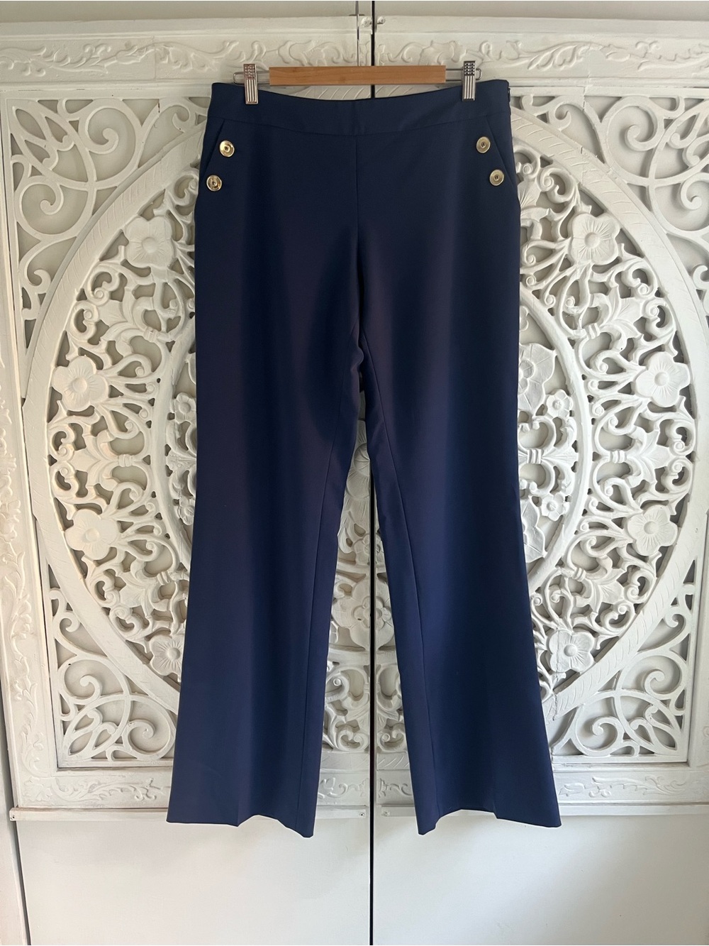 Guess by Marciano Navy Wide Leg Sailor Dress Pants Size 10